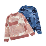 Men Sweater Color Block Flocking Sweater Men's Pullover