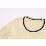 Men Sweater Deer Head Embroidered Knitted Sweater Men's Loose round Neck Sweater