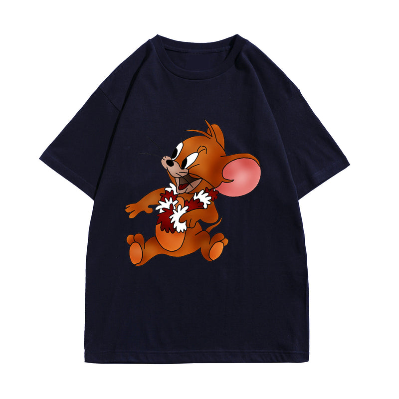 Tom And Jerry T Shirt Loose Half Sleeve Print