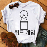 Squid Game Costume round Six Graphic Geometric Print Short Sleeve T-shirt