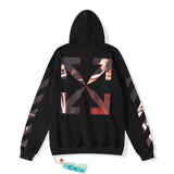 off White Hoodie Casual Loose-Fitting Hoodie Sweater Ow Couples Coat