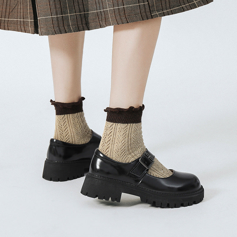Mary Jane Shoes Spring New Round Toe Vintage Pumps Jk Shoes