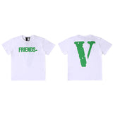 Vlone T Shirt Loose Men'S And Women'S Reflective T-Shirt Summer