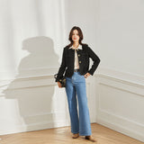 Gloria Vanderbilt Single-Breasted Handsome round Neck Coat