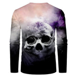 Skull T Shirt 3D Digital Printing Skull Retro Crew Neck T-shirt Men's Long Sleeve