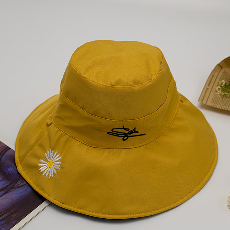 Women Bucket Hat Little Daisy Reversible Fisherman Hat Sun Protection
