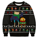 Men and Women Grinch Sweater 3D Printed Couple Christmas round Neck Sweater