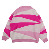 Man Fall Outfits Vintage Stripe Small Flower Pattern Long-Sleeved Sweater Sweater Coat for Men