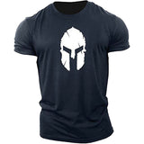 Man T Shirt Youth Navy Blue Sports Straight T-shirt
