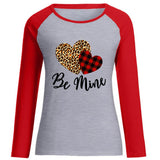 Valentine's Day T Shirt Long Sleeve Women Crew Neck Cotton Long Sleeve Women