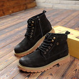 Men's Boots Work Boot Men Casual Hiking Boots Men Winter Velvet Warm Cotton Shoes