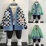 Toddler Boys Jackets Boys' Plaid Denim Jacket Spring and Autumn