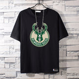 Basketball Sports T Shirt Nba Stag No. 34 Basketball Sports Student Short Sleeve T-Shirt Men