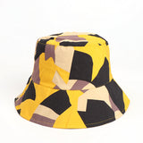 Bucket Hat Fishing Cap Cotton Print Fisherman Hat Geometric Bucket Hat Boy and Girl Sunshade Hat