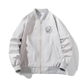 Varsity Jacket Embroidered Flight Suit Thin Stand Collar