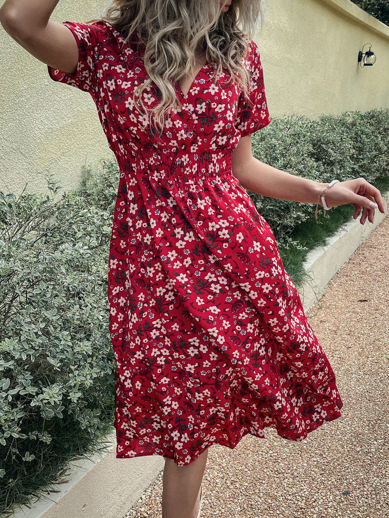 Nine Britton Dress Red Small Floral Dress