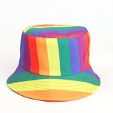 Bucket Hat Fishing Cap Cotton Print Fisherman Hat Men's Spring and Summer Rainbow Color Personalized Printing
