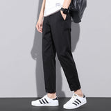 Cuffed Cargo Pants Summer Casual Pants Men's Straight Loose Pants