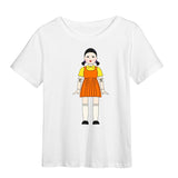 Squid Game Costume round Six Wooden Printed Top Short Sleeve T-shirt