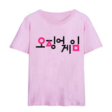 Squid Game Costume Women's Printed Loose Cotton Crew Neck Short Sleeves T-shirt Women