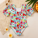 Children Swimsuit Girls' One-Piece Swim Wears Printed Swimsuit