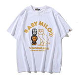 Bathing Ape T Shirt Summer Cartoon Anime Loose Black Casual Short Sleeve T-shirt