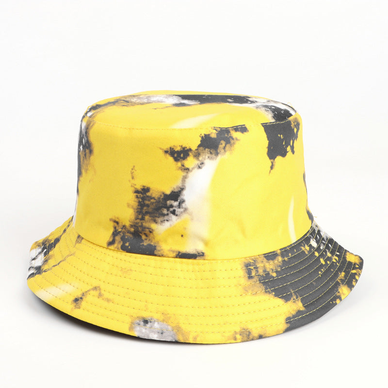 Bucket Hat Fishing Cap Cotton Print Fisherman Hat Colorful Summer Graffiti Printing Leaves Casual Sun Hat