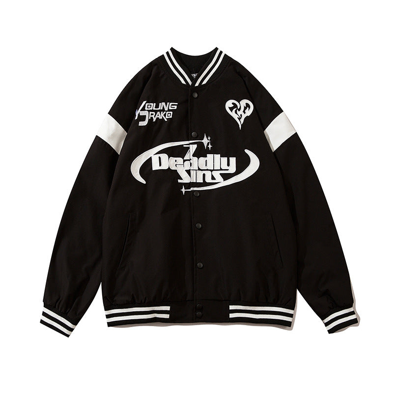 Man Fall Outfits Autumn and Winter Hip Hop Retro Jacket Men's and Women's Jacket