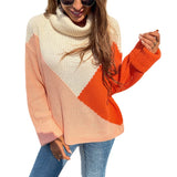 Women Pullover Knit Sweater Women's Autumn and Winter Lapel Pullover Sweater