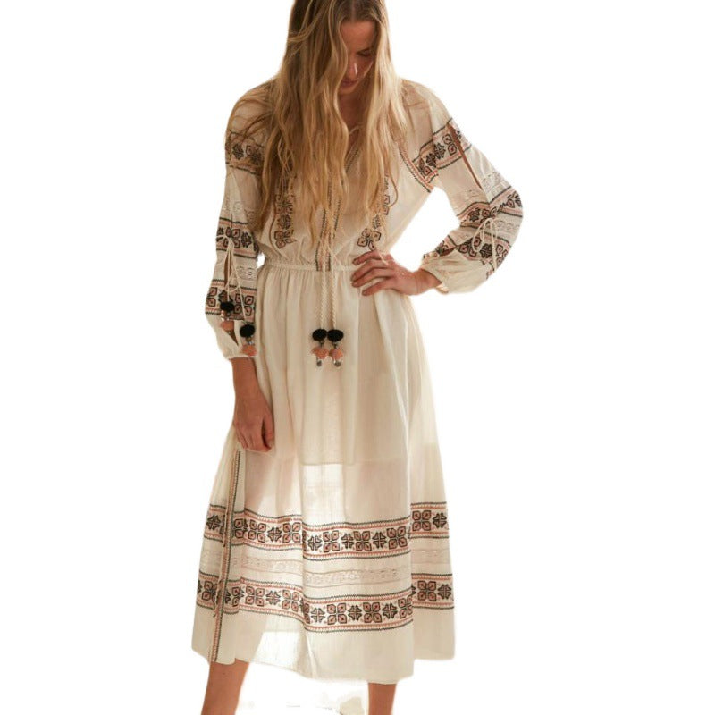 Beth Dutton Bohemian Dress Winter Autumn Maxi Dresses Cotton Long Dress