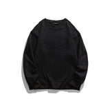 Man Fall Fall Letters Crew Neck Sweater Coat Solid Color Simple Pullover