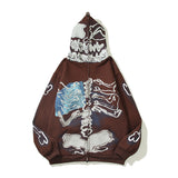 Cardigan Baseball Jacket Autumn and Winter TS KAWS Big Skull Cardigan Zipper Hooded Sweater