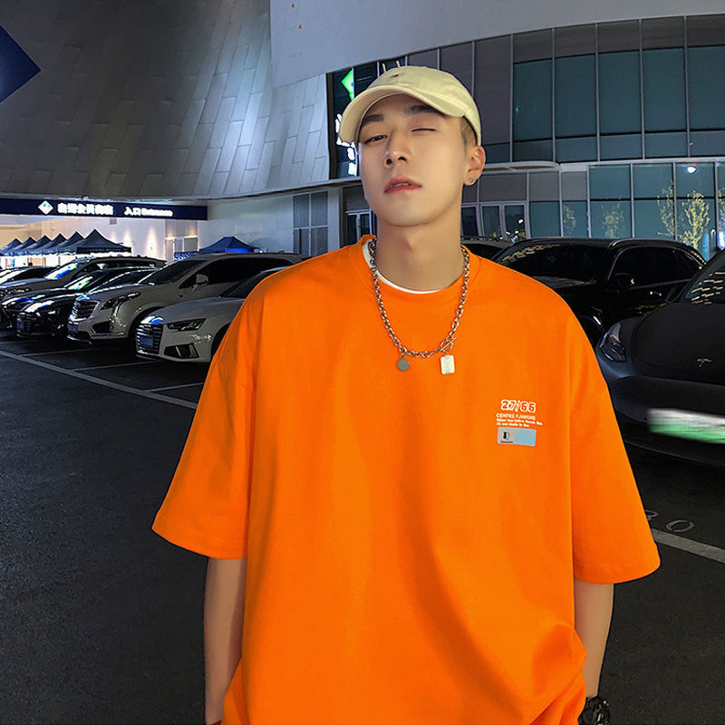 Men T-Shirts round Neck Simple All-Match Loose