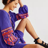 Beth Dutton Bohemian Dress Winter Autumn Midi Dresses Embroidered Loose Dress