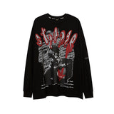 Man Fall Outfits T-shirt Long Sleeve Loose Crew Neck Casual Printed Men