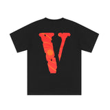 Vlone T Shirt Spring And Summer Letter Hip Hop Large V Printed Loose Short Sleeve T-Shirt