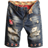 Men Jorts Hong Kong Style Summer Denim Shorts Men's Loose