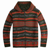 Baja Hoodie Striped Long-Sleeved Knitted Jacket