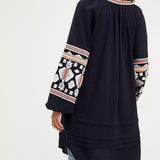 Beth Dutton Bohemian Dress Winter Autumn Midi Dresses Embroidered Loose Cardigan Dress
