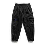 Man Fall Outfis Autumn Simple Solid Color Personalized Pocket Overalls Boys Loose-Fit Tappered Trousers