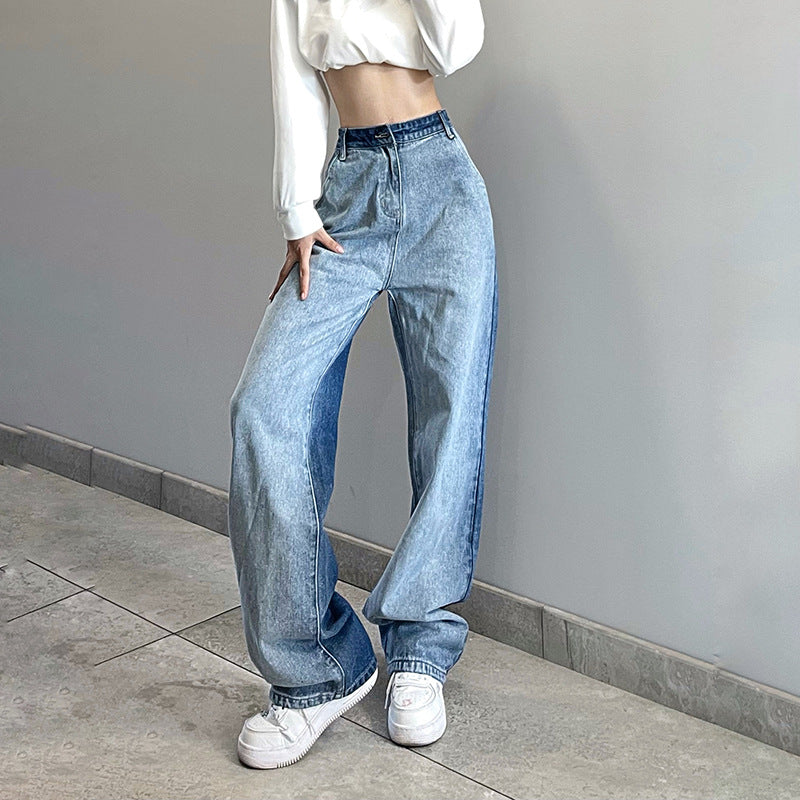 Julia Fox Low Rise Jeans Front and Back Color Matching