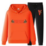 Vlone Hoodie & Pants 2 Piece Set Printed Sweater Casual