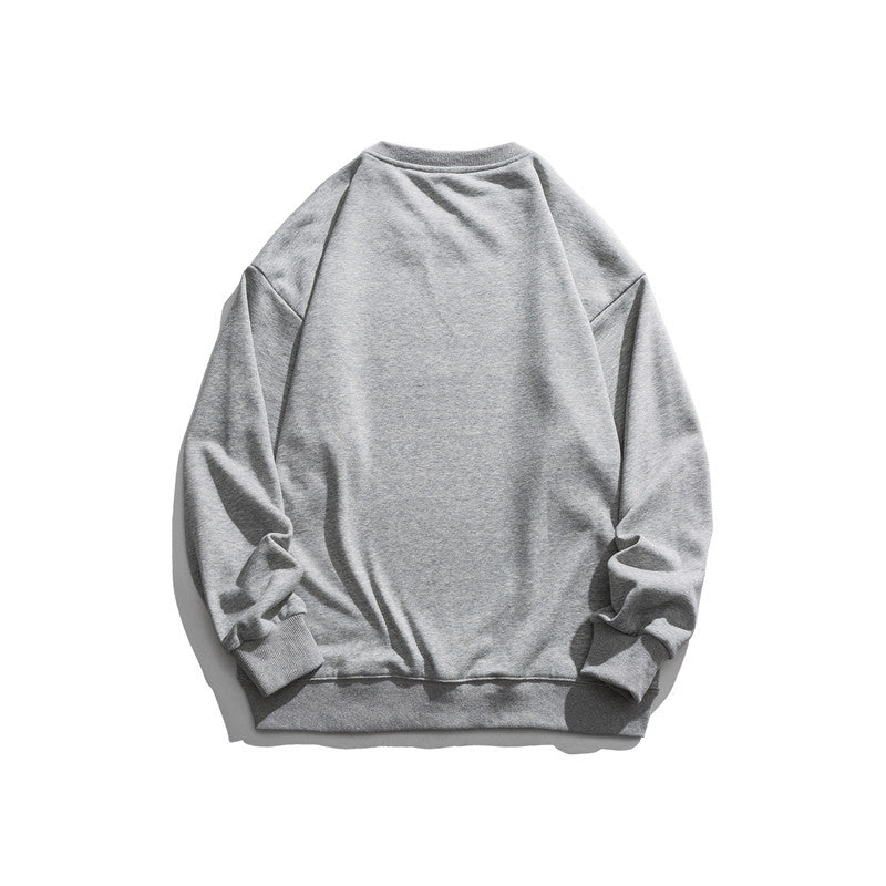 Man Fall Outfis Letter Print Sweatshirt Loose Casual Top
