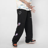 Man Fall Outfits Casual Trousers Love Cartoon Three-Dimensional Printing Loose Straight Sweatpants