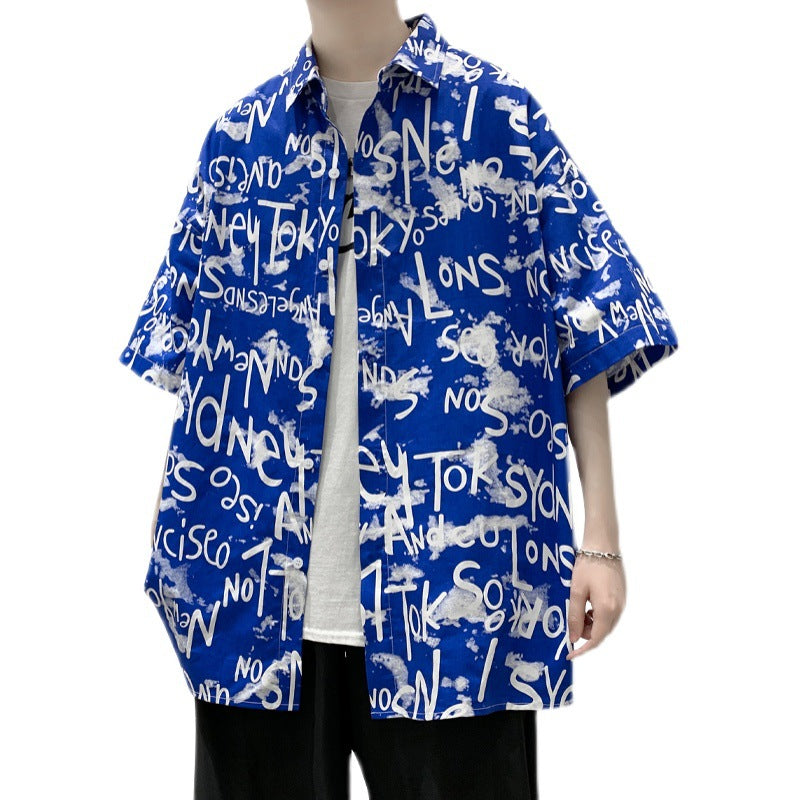 Men Jackets Letter Print Loose Lapels
