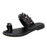 Women Open Toe Sandals Flats Summer Fashion Slippers Flat Flip Toe Cool Women's Slippers