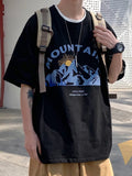 Men T-Shirts Loose Printed Half Sleeve