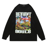 Man Fall Outfits Vintage Long Sleeve T-shirt for Men and Women