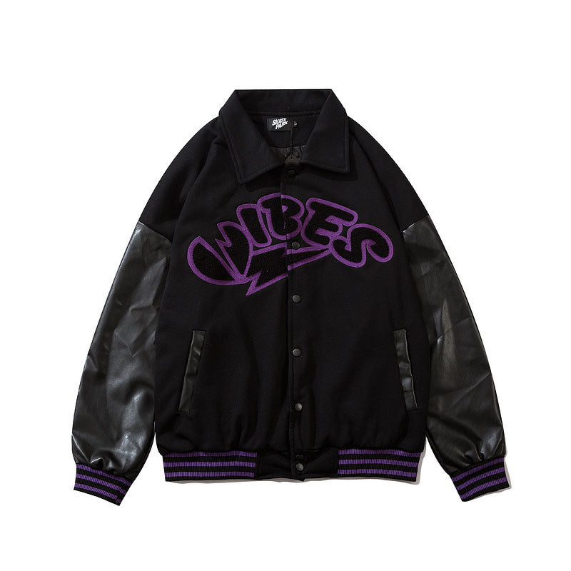 Man Fall Outfits Baseball Jacket Men's and Women's Street Letter Embroidered Jacket