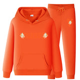 Vlone Hoodie & Pants 2 Piece Set Men'S Loose Printed Hoodie Sweater